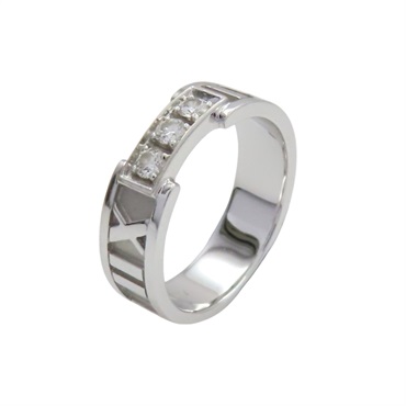 18K白金 3PD鑽石 ATLAS 戒指【Tiffany & Co 蒂芬妮】