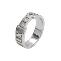 18K白金 3PD鑽石 ATLAS 戒指【Tiffany & Co 蒂芬妮】