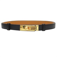 黑色 Epsom牛皮 Kelly 18 皮帶 X刻【HERMES 愛馬仕】 H069853CC89