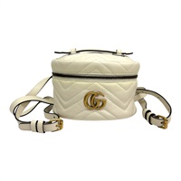 白色 牛皮 GG Marmont 後背包 兩用包【GUCCI 古馳】 598594