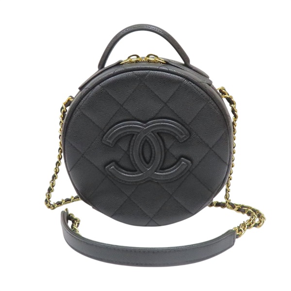 黑色 荔枝紋 牛皮 化妝包 肩背包【CHANEL 香奈兒】 AS3875