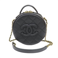 黑色 荔枝紋 牛皮 化妝包 肩背包【CHANEL 香奈兒】 AS3875