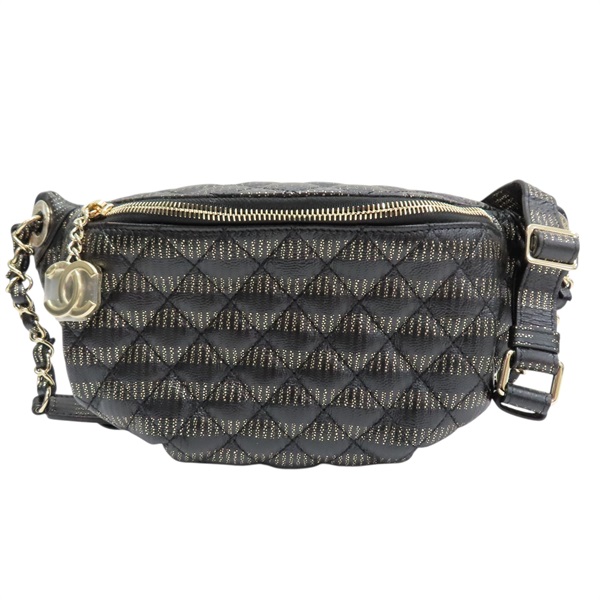 黑色 牛皮 腰包 肩背包【CHANEL 香奈兒】 AS0836