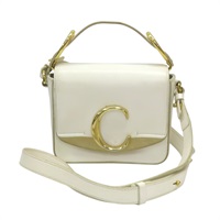 白色 牛皮 Mini C 兩用包【Chloe 克羅伊】 CHC19US193