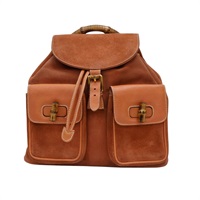 橘色 麂皮 竹節 後背包【GUCCI 古馳】 003 2058 0016