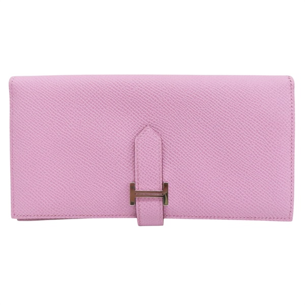 錦葵粉 Epsom牛皮 Bearn Soufflet 長夾 U刻【HERMES 愛馬仕】 H039785CK