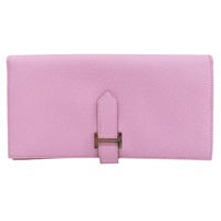 錦葵粉 Epsom牛皮 Bearn Soufflet 長夾 U刻【HERMES 愛馬仕】 H039785CK