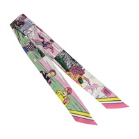 粉色 絲綢 絲巾【HERMES 愛馬仕】 H063463S