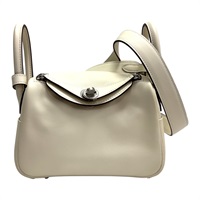 奶油白 芝麻色 Swift牛革 Lindy Mini Verso 肩背包 B刻 銀釦【HERMES 愛馬仕】 H082607CK