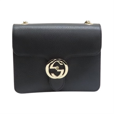 黑色 牛皮 互扣式G字 鏈帶 肩背包【GUCCI 古馳】 510304