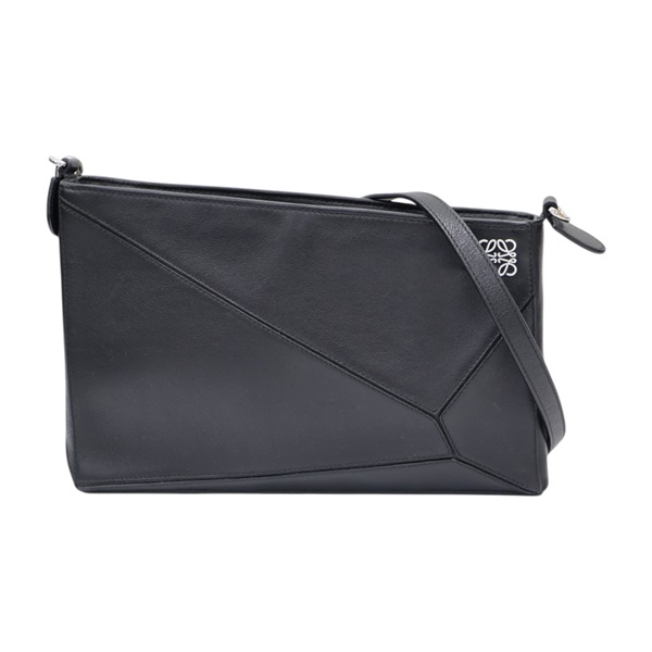 黑色 牛皮 Puzzle Pouch Mini 肩背包 【LOEWE 羅威】 322.89.M87