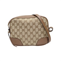 棕色 GG 帆布 牛皮 肩背包 449413【GUCCI 古馳】 449413