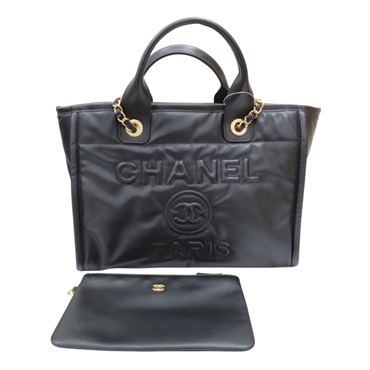 黑色 羊皮 Deauville Tote Bag 肩背包 AS3257【CHANEL 香奈兒】 AS3257