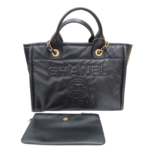 黑色 羊皮 Deauville Tote Bag 肩背包 AS3257【CHANEL 香奈兒】 AS3257