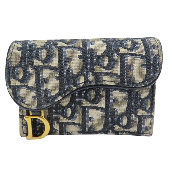 藍色 帆布 Saddle Bloom 名片夾【Dior 迪奧】 S5611CDFD