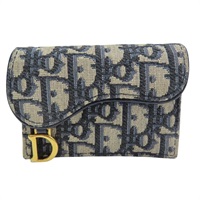 藍色 帆布 Saddle Bloom 名片夾【Dior 迪奧】 S5611CDFD