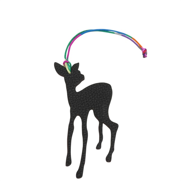 黑/綠色 Togo牛皮 Petit H 小鹿 吊飾【HERMES 愛馬仕】