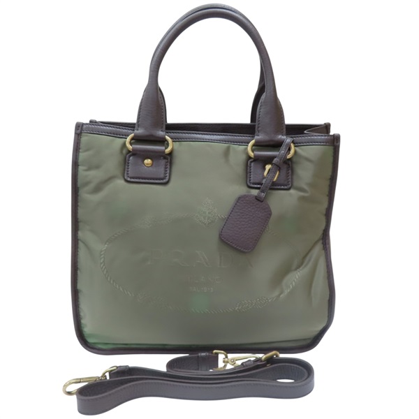 綠色尼龍 兩用包 (退色)【PRADA 普拉達】