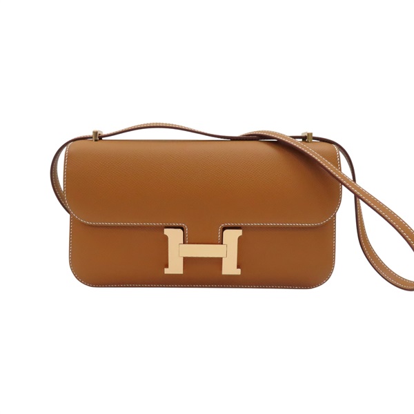 金棕色 Epsom牛皮 Constance Elan 肩背包 W刻 金扣【HERMES 愛馬仕】 H085425CD
