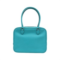 孔雀藍 Swift 牛皮 Mini Plume 20 手提包 X刻 銀扣【HERMES 愛馬仕】