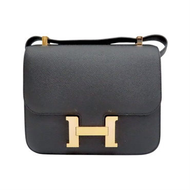 黑色 Epsom牛皮 Constance 24 康康包 肩背包 A刻 金扣【HERMES 愛馬仕】 H056341CD