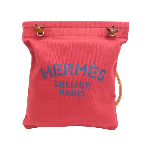 愛馬仕紅 帆布 Aline Groom 肩背包 Z刻【HERMES 愛馬仕】 H000867EKAB
