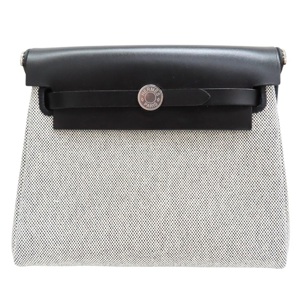 黑色 帆布 牛皮 Her bag zip 20 肩背包 K刻【HERMES 愛馬仕】 H085414CKAF