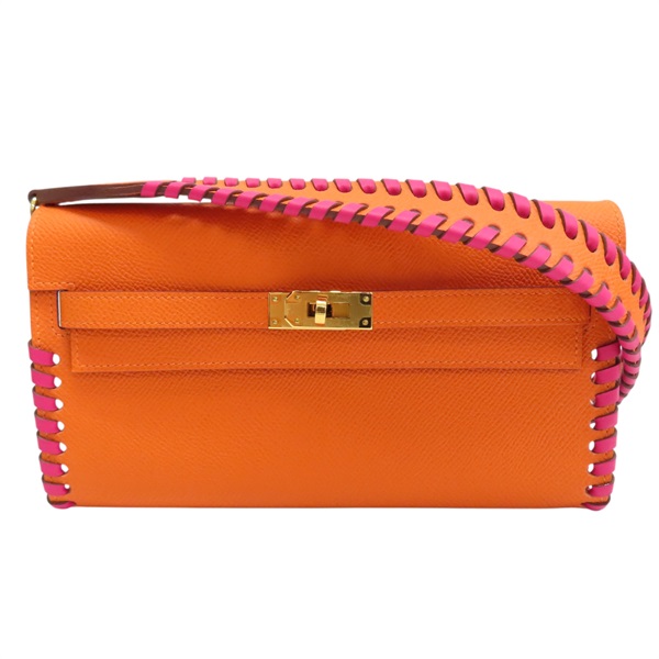 橘色 Epsom牛皮 Kelly to go Tressage 肩背包 W刻【HERMES 愛馬仕】