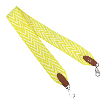 萊姆黃帆布 Sangle Zig zag 25mm 背帶 W刻【HERMES 愛馬仕】