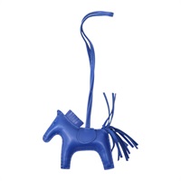 法國藍色 Agneau milo羊皮 Rodeo PM 小馬 吊飾 Z刻【HERMES 愛馬仕】 H064929CA