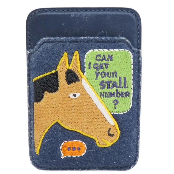 藍色 布面 磁吸式 Stall Number MagSafe 卡片夾【HERMES 愛馬仕】