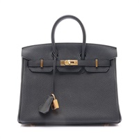 Birkin 25 Togo牛皮 柏金包 黑色 金釦 D刻 手提包【HERMES 愛馬仕】