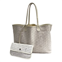 白色 Goyardine帆布 Saint Louis PM 肩背包【GOYARD 高雅德】 STLOUIPMLTY09CL09P
