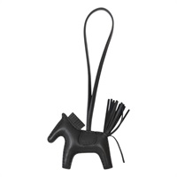 黑色 Agneau milo羊皮 蜥蜴皮 Rodeo PM 小馬 吊飾 Z刻【HERMES 愛馬仕】