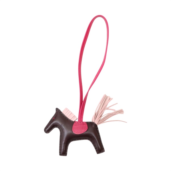 錫器灰/櫻花粉/墨西哥玫瑰色 Agneau milo羊皮 鱷魚皮 Rodeo PM charm 小馬 吊飾 Y刻【HERMES 愛馬仕】