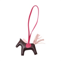 錫器灰/櫻花粉/墨西哥玫瑰色 Agneau milo羊皮 鱷魚皮 Rodeo PM charm 小馬 吊飾 Y刻【HERMES 愛馬仕】