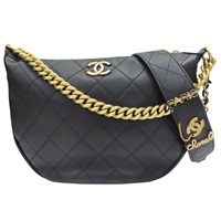 黑色 牛皮 絎縫錐形 單肩包【CHANEL 香奈兒】 AS2980