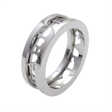 18K白金 縷空 B.zero1 戒指 49【BVLGARI 寶格麗】 359357