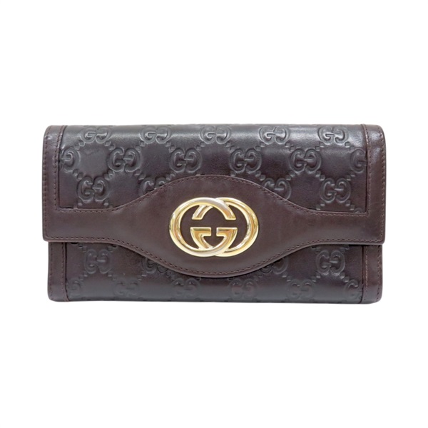 棕色 牛皮 Guccissima 長夾【GUCCI 古馳】 282434