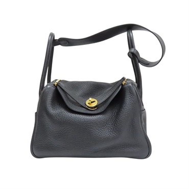 黑色 TC牛皮 Lindy 26 肩背包 T刻 銀扣【HERMES 愛馬仕】 H073428CC