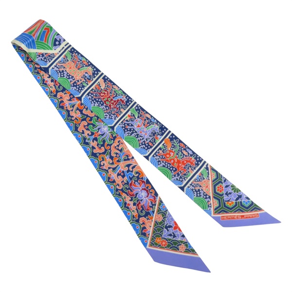 薰衣草紫 皇室慶典  絲綢 Twilly 絲巾【HERMES 愛馬仕】