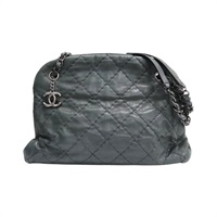 深綠色 菱格紋 牛皮 Just Mademoiselle 保齡球包 肩背包【CHANEL 香奈兒】 A50558