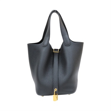 黑色 TC牛皮 Picotin Lock 18 手提包 B刻 金釦【HERMES 愛馬仕】 H056289CC