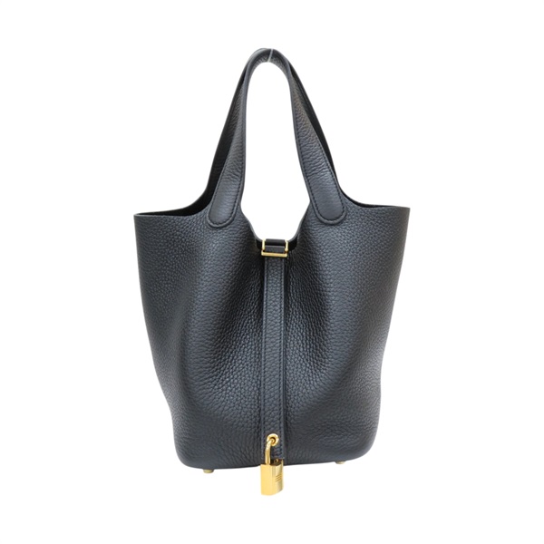 黑色 TC牛皮 Picotin Lock 18 手提包 B刻 金釦【HERMES 愛馬仕】 H056289CC