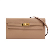 雀木色 Chevre Mysore 山羊皮 Kelly To Go Wallet 肩背包 Z刻 金扣【HERMES 愛馬仕】 H080255CC