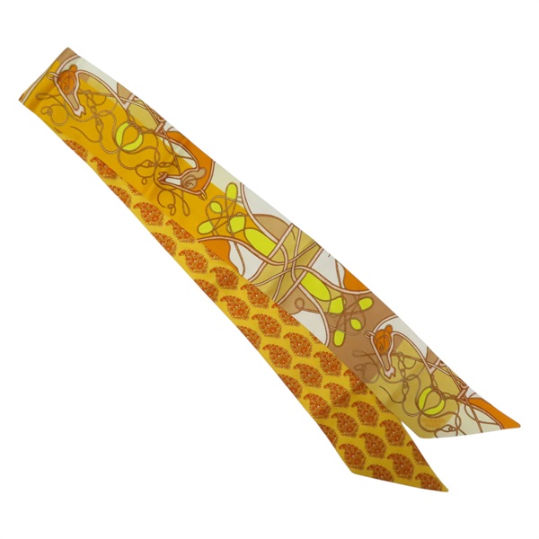 黃色 絲綢 Pre-Owned 絲巾【HERMES 愛馬仕】