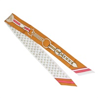 橘色 絲綢 Twilly 絲巾【HERMES 愛馬仕】