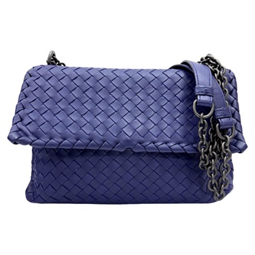藍紫色 羊皮 Olimpia 肩背包 【BOTTEGA VENETA 寶緹嘉】 386498