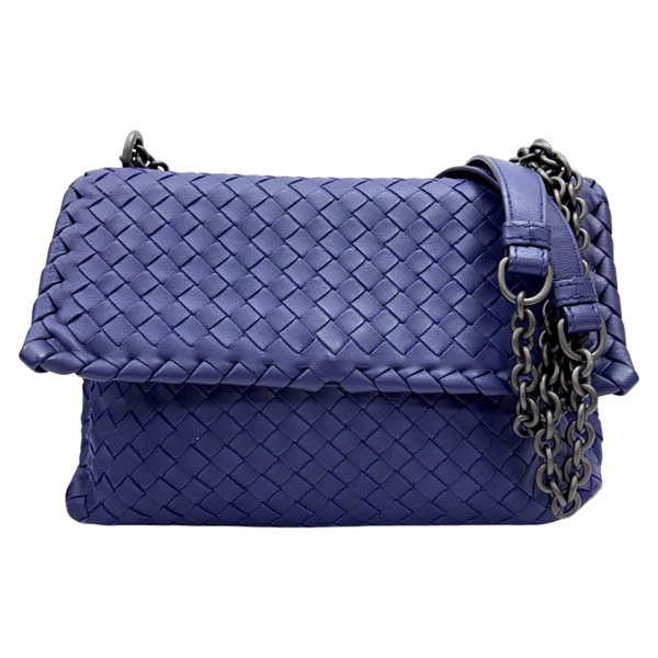 藍紫色 羊皮 Olimpia 肩背包 【BOTTEGA VENETA 寶緹嘉】 386498