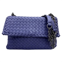 藍紫色 羊皮 Olimpia 肩背包 【BOTTEGA VENETA 寶緹嘉】 386498